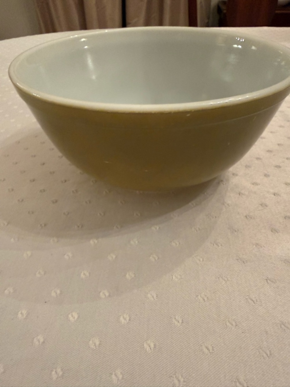 Vintage PYREX Olive Green milk glass mixing bowl